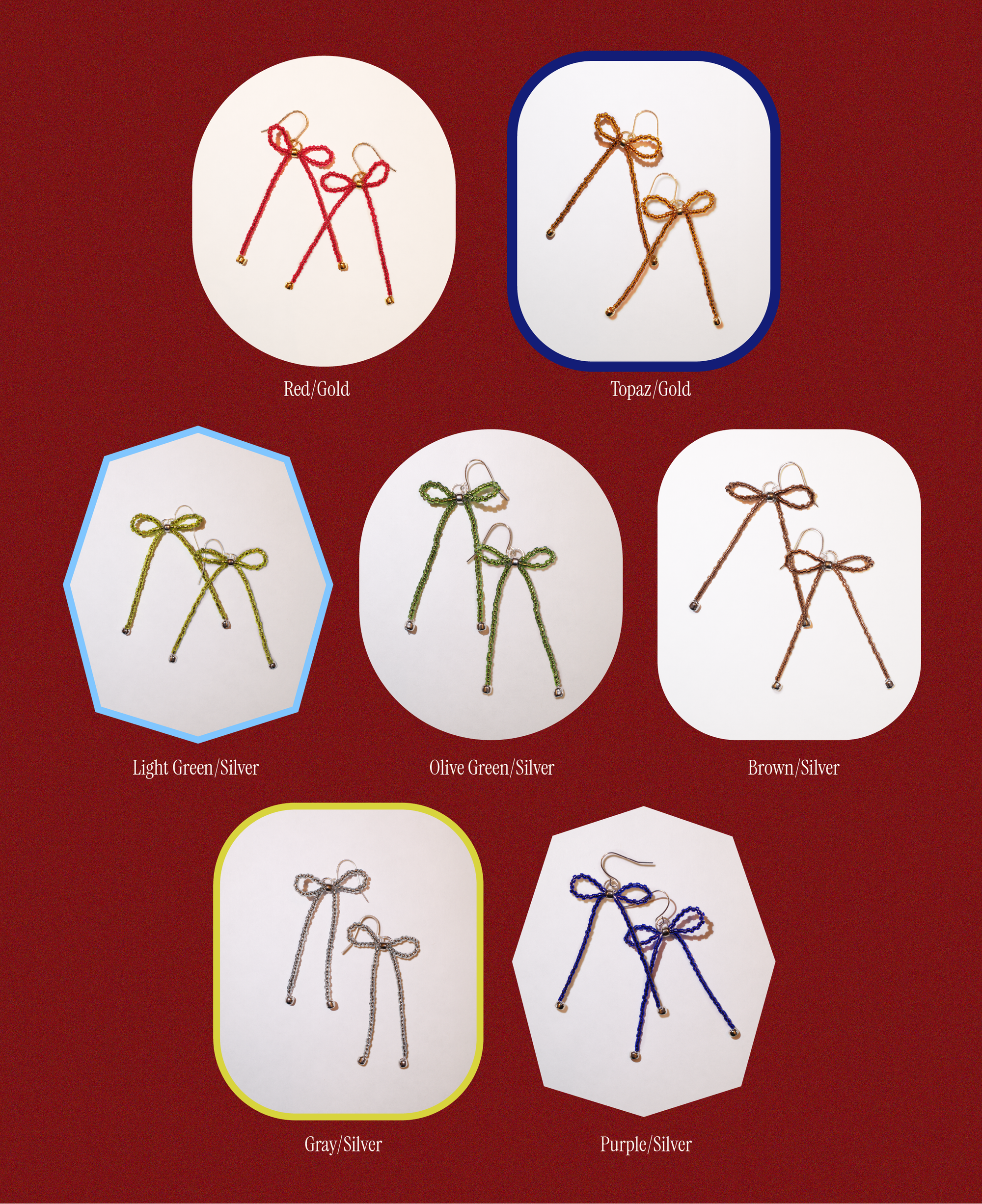 Sparkle Beaded Bow Earrings