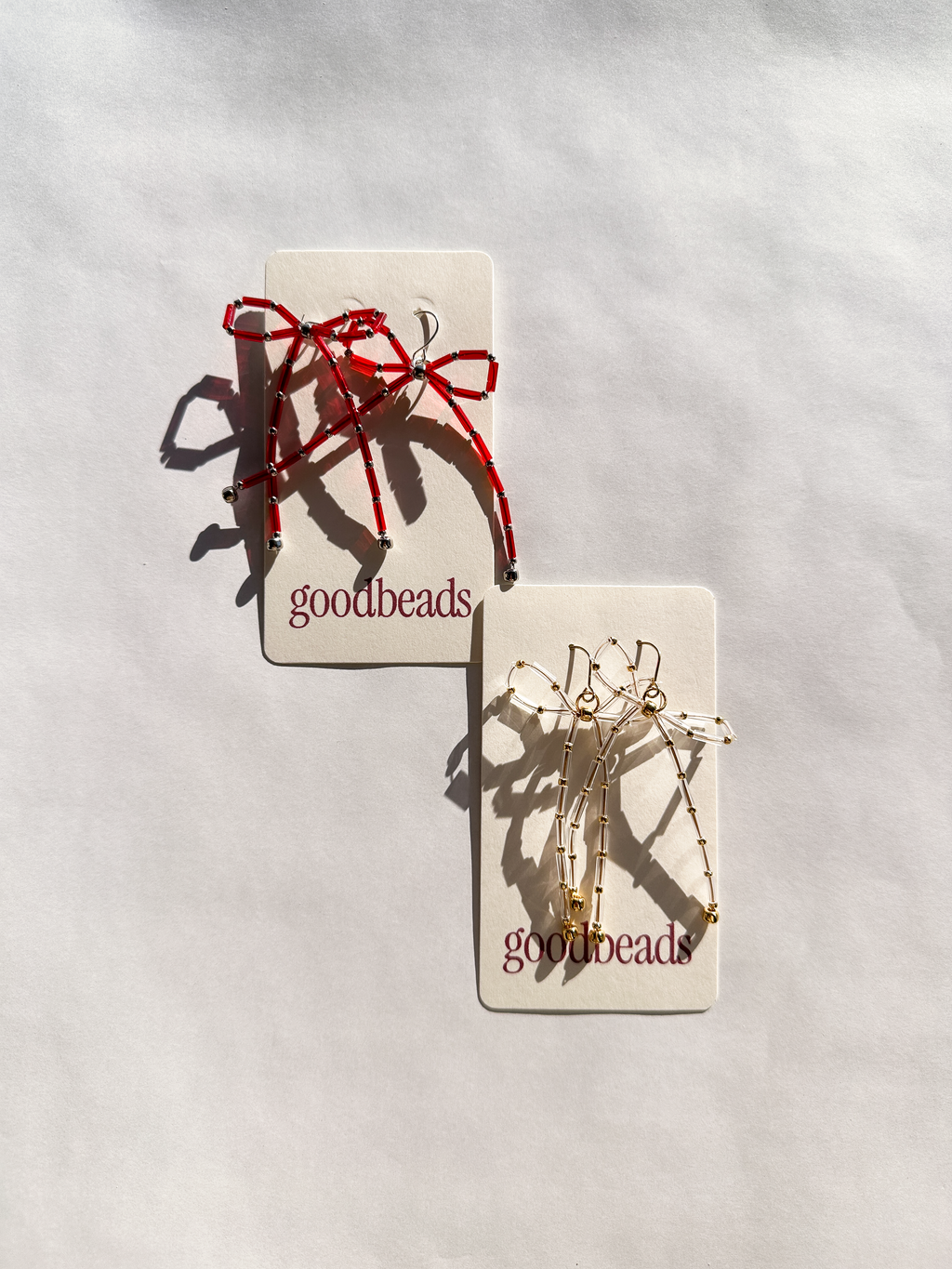 Tube Beaded Bow Earrings