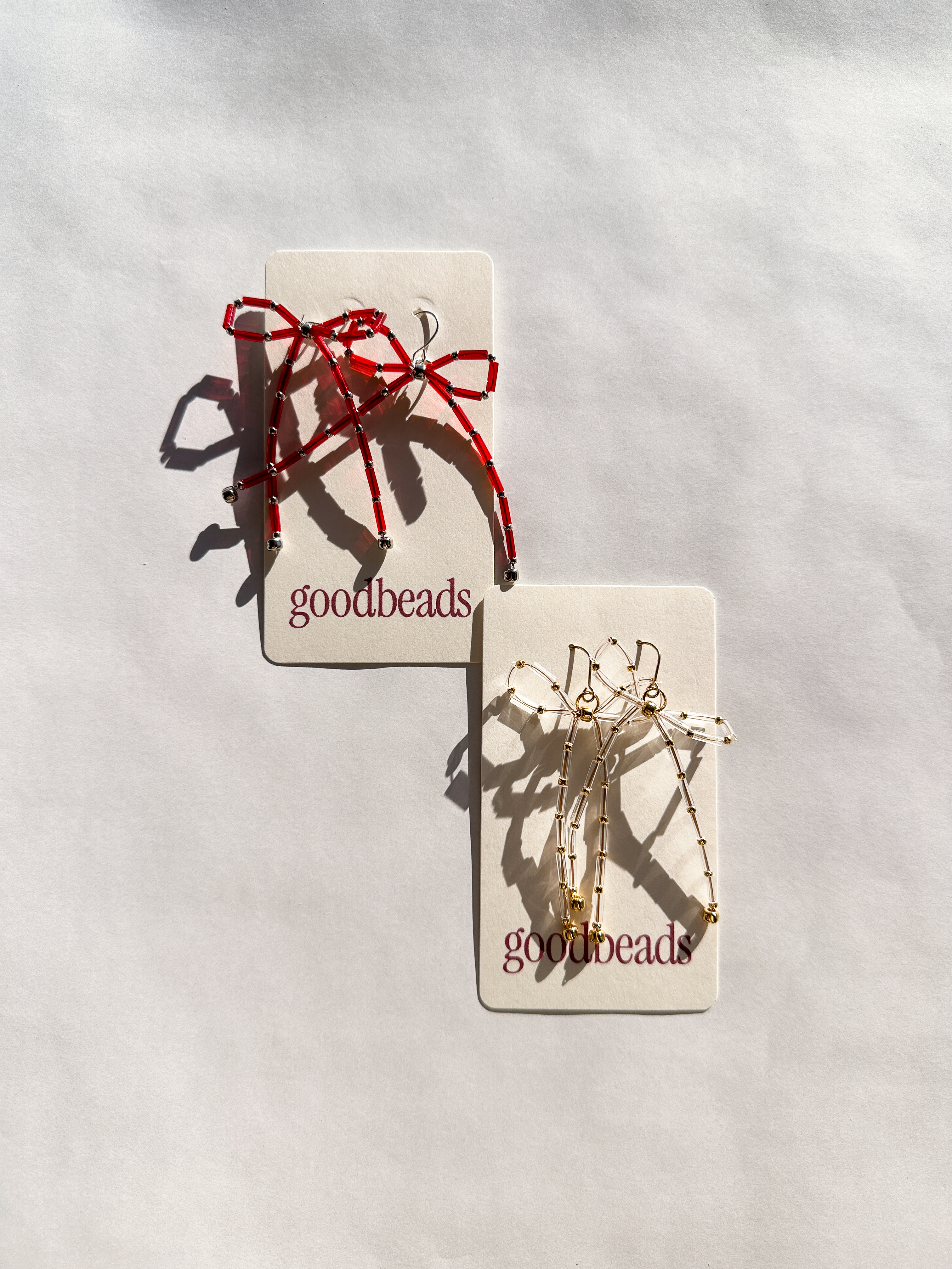 Tube Beaded Bow Earrings