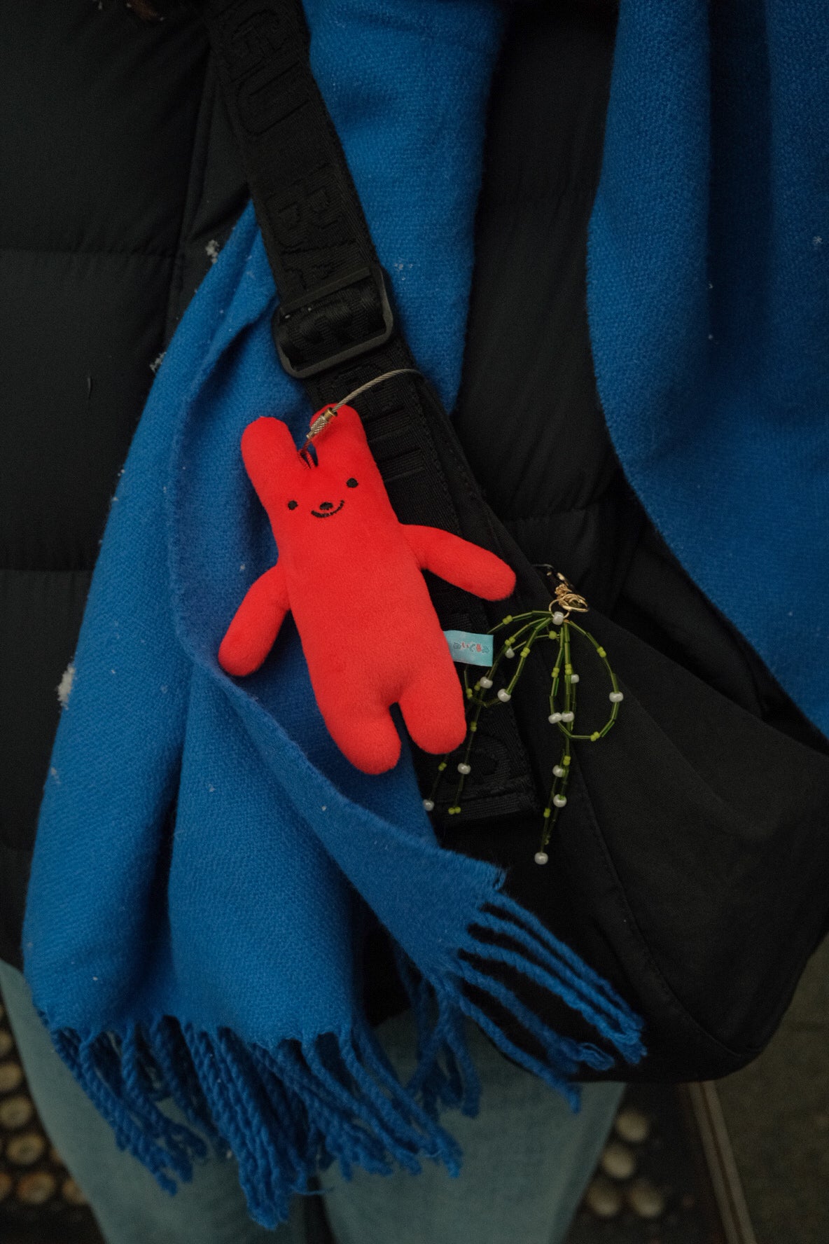 Beaded Bow Bag Charm Keychain