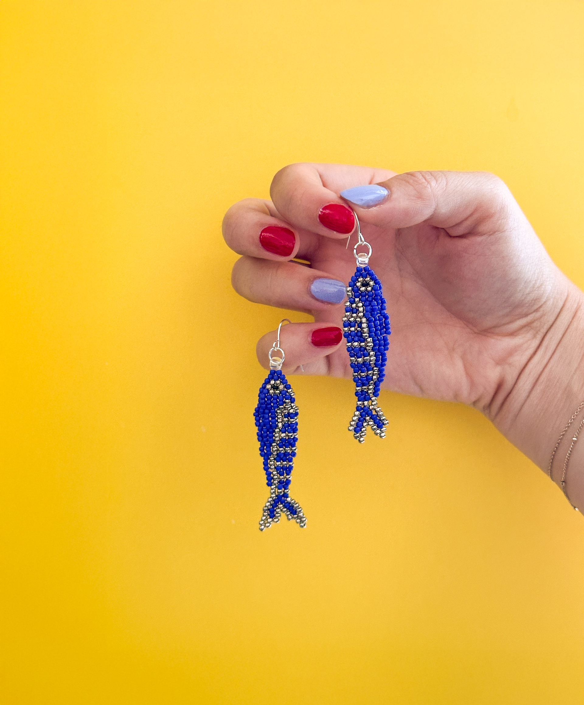 fish lure earrings Kamari this one is for you Sardine Fish Earrings - Lime