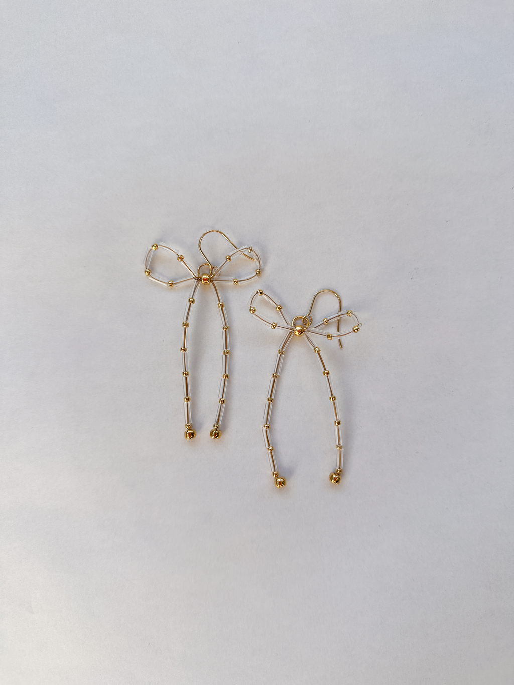 Tube Beaded Bow Earrings