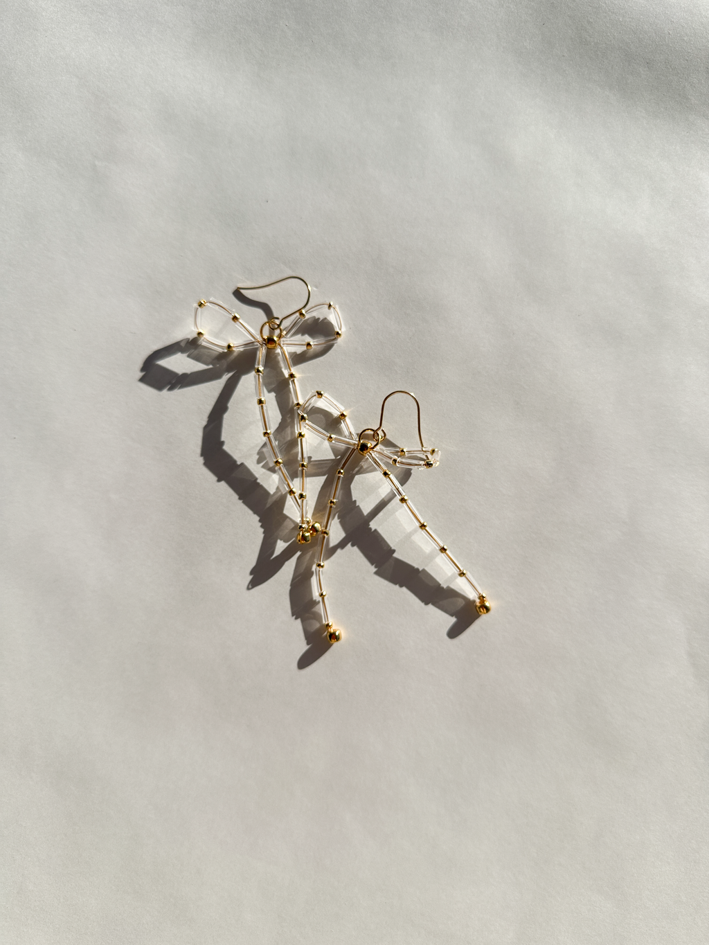 Tube Beaded Bow Earrings