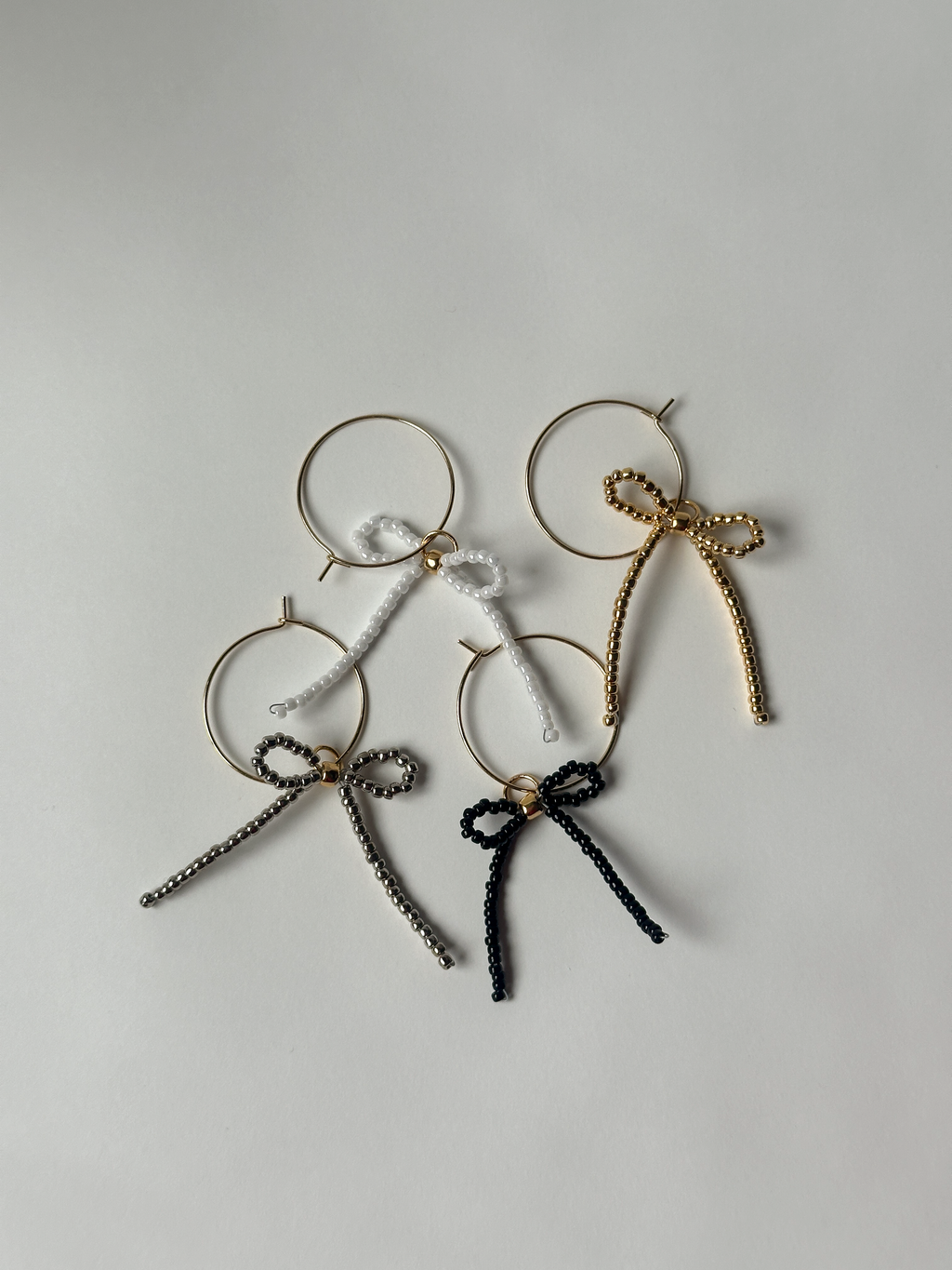 Beaded Bow Wine Glass Charms (Set of 4)