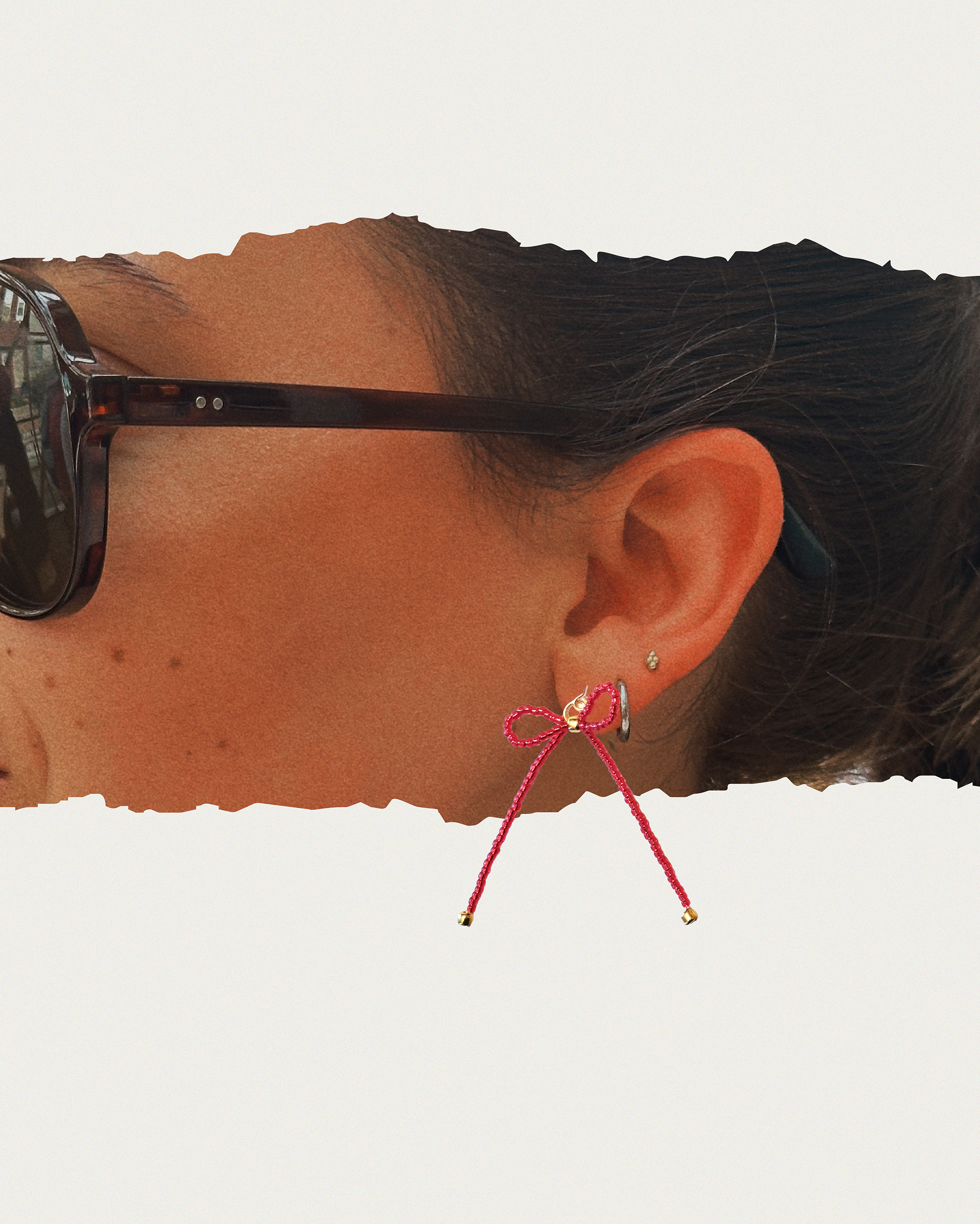 Sparkle Beaded Bow Earrings